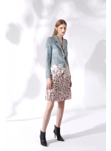 新藝術運動 Art Nouveau Collection - 拼花蕾絲外套 / 碎花立體壓摺短裙