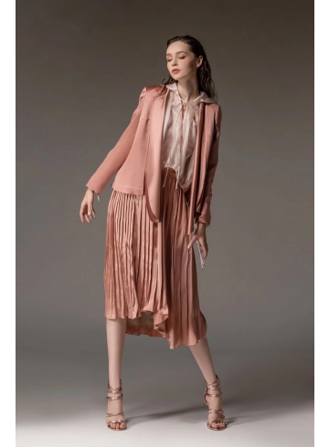 城市戰士系列 - 絲巾領外套 / 透明短上衣 / 不對稱細褶裙