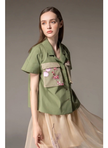 城市戰士系列 - 印花口袋短袖襯衫 / 透明印花長裙