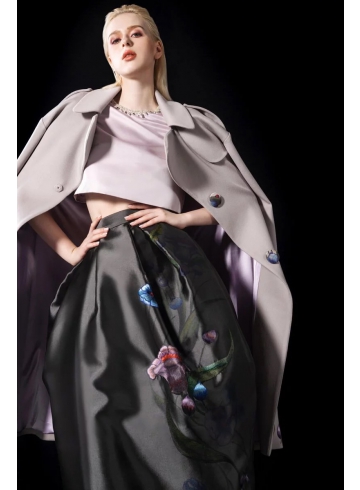 繡花喀什米爾長版大衣