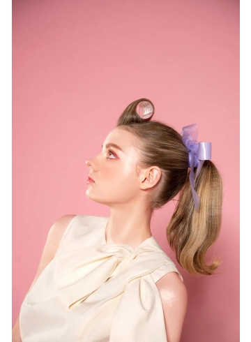 左肩抓褶蝴蝶結洋裝