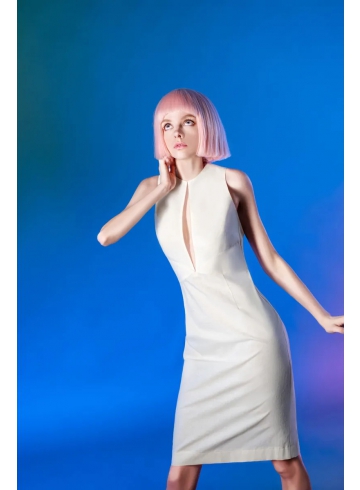 前中鏤空設計洋裝