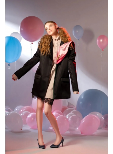 我型我塑系列 - 粉紅海芋黑色長版西裝 套裝