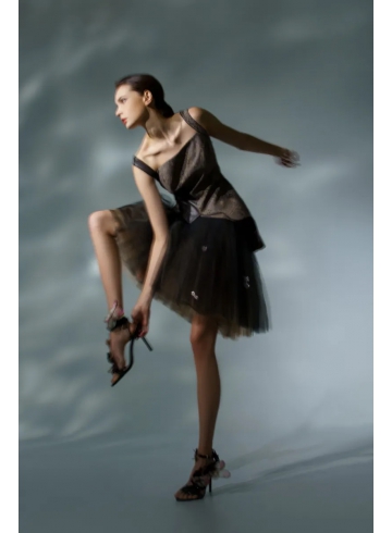 細肩帶紗裙洋裝