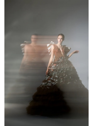 蝶影深邃大波禮服