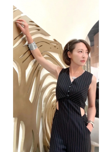 條紋西裝面料連身褲 by Khieng ATELIER / COUTURE